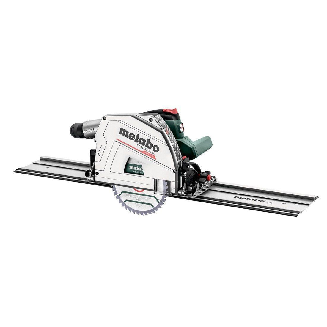 Metabo KT 18 LTX 66 BL 18V Brushless Plunge Saw with 2 x 5.2Ah Battery Charger & 1600mm Guide Rail Kit