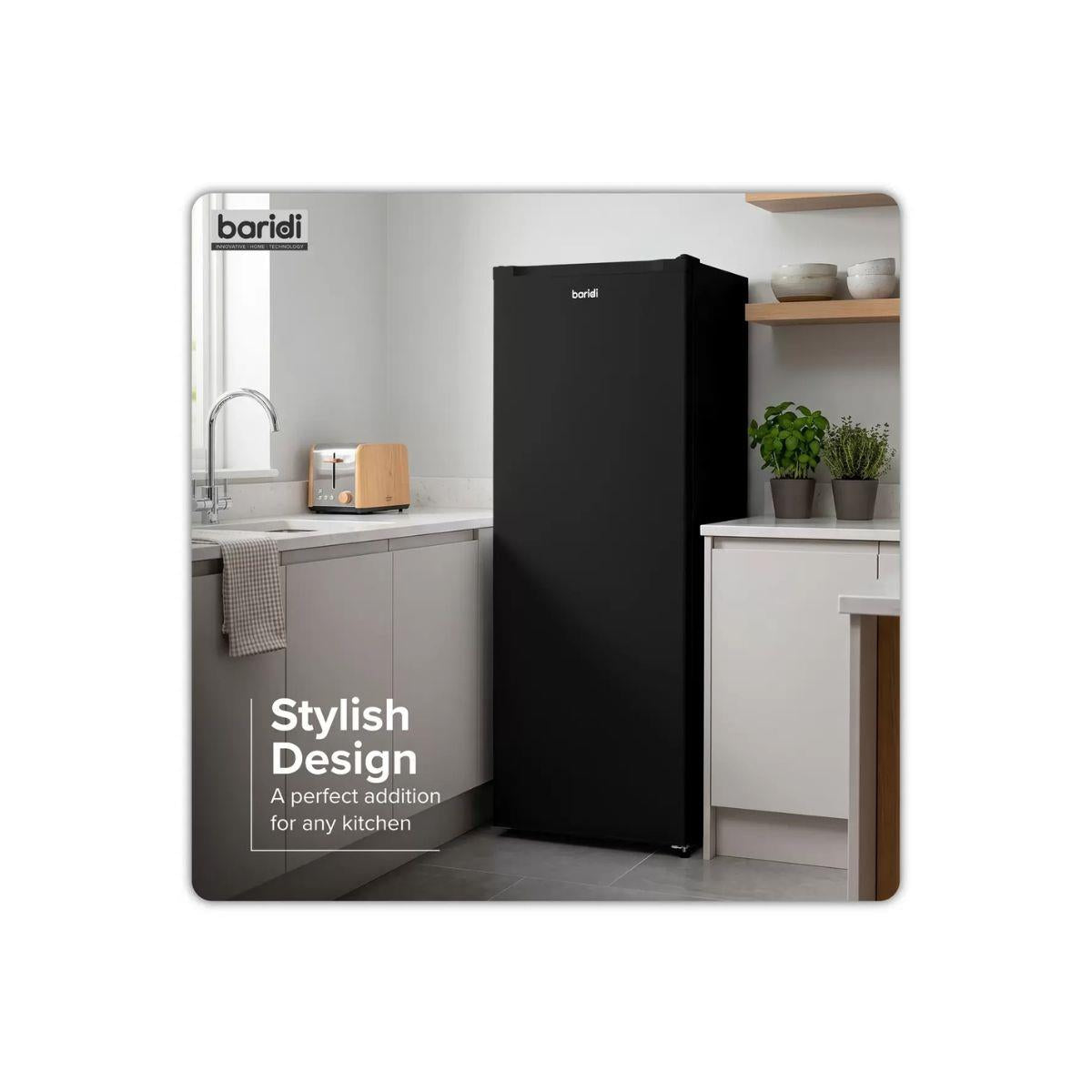 Sealey DH325 Baridi Freestanding Tall Freezer 177L Capacity Black 230V
