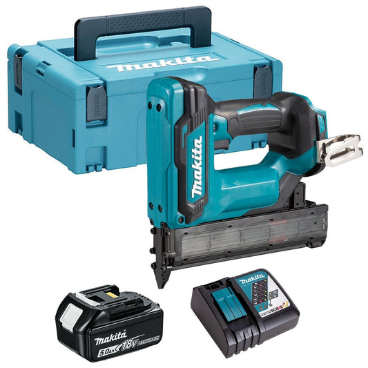Makita DFN350ZJ 18V Brad Nailer with 1 x 5.0Ah Battery Charger & Case