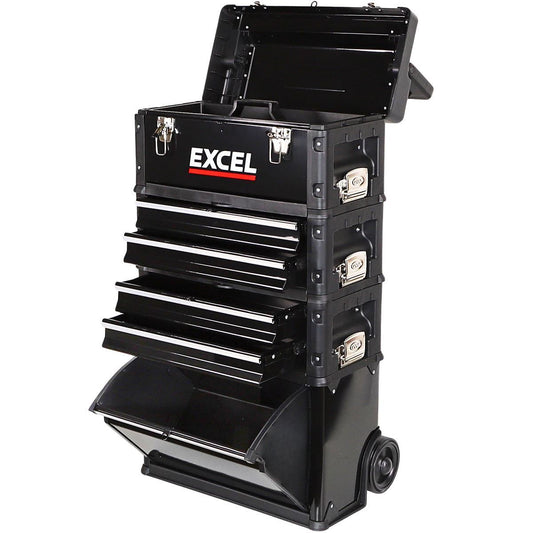 Excel Mobile Cabinet Tool Storage Box 4 Drawer Garage Tool Chest with Wheel Item Condition Box Opened Never Used