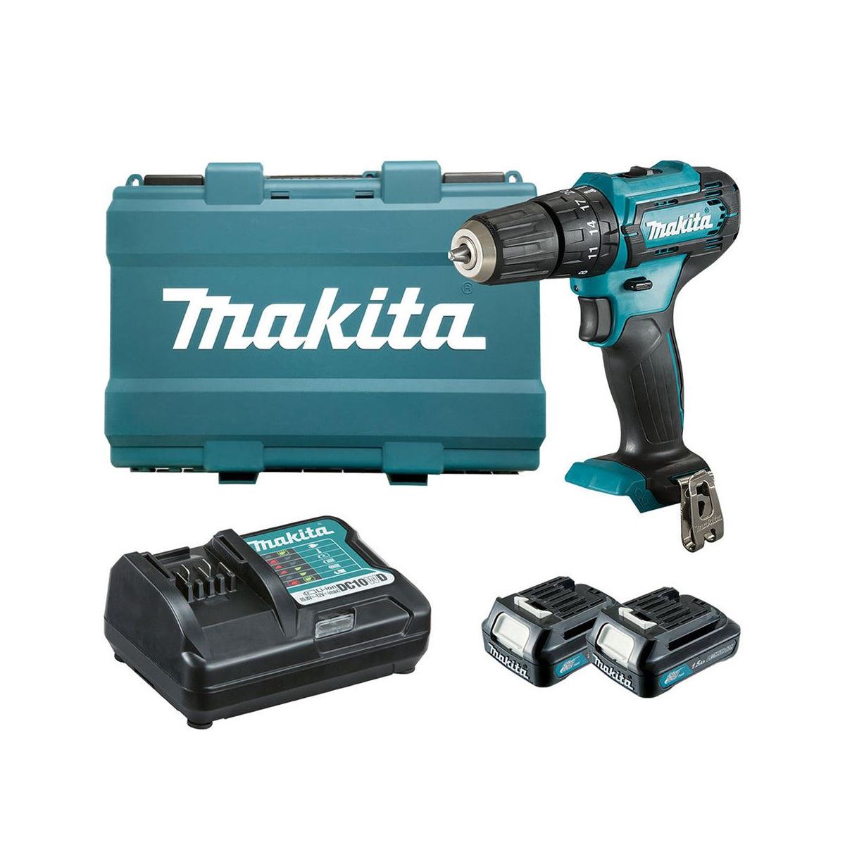 Makita HP333DWAE 12V max CXT Combi Drill With 2 x 2.Ah Batteries, Charger & Carrying Case