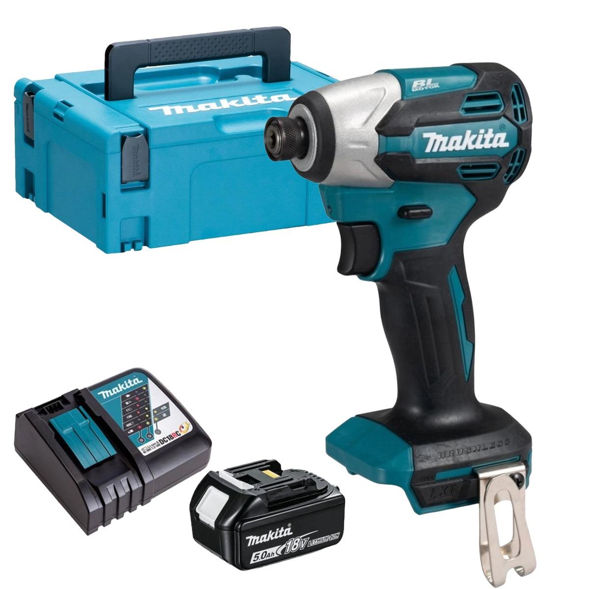 Makita DTD158Z 18V Brushless Impact Driver With 1 x 5.0Ah Battery Charger & Type 2 Case