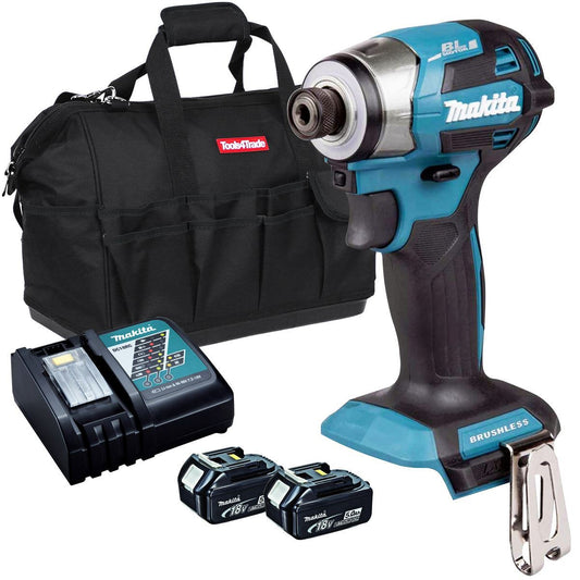 Makita DTD173Z 18V LXT Brushless Impact Driver With 2 x 5.0Ah Battery Charger & Bag