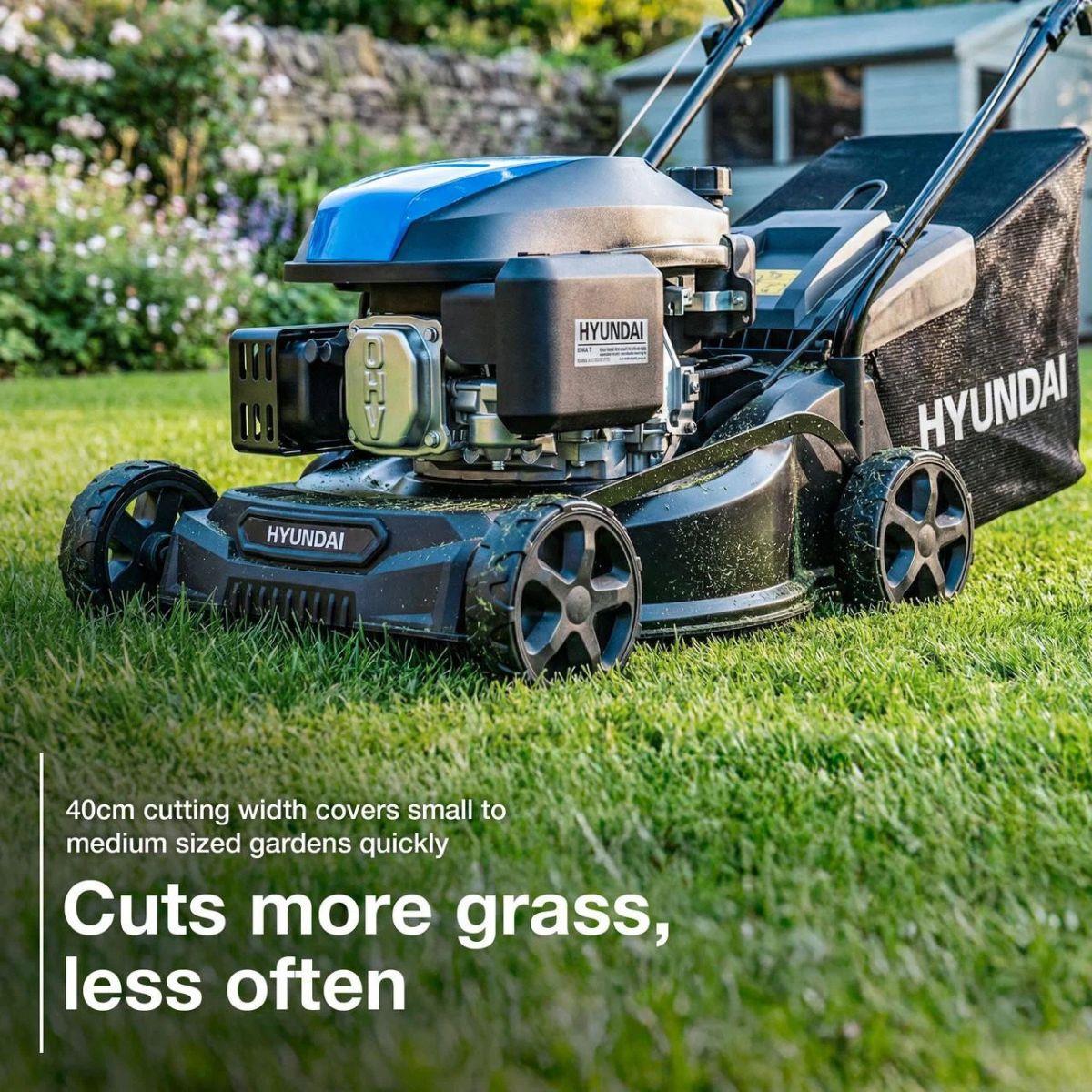 Hyundai HYM16130PX 139cc 40cm Hand Push Petrol Lawnmower & Hand Push