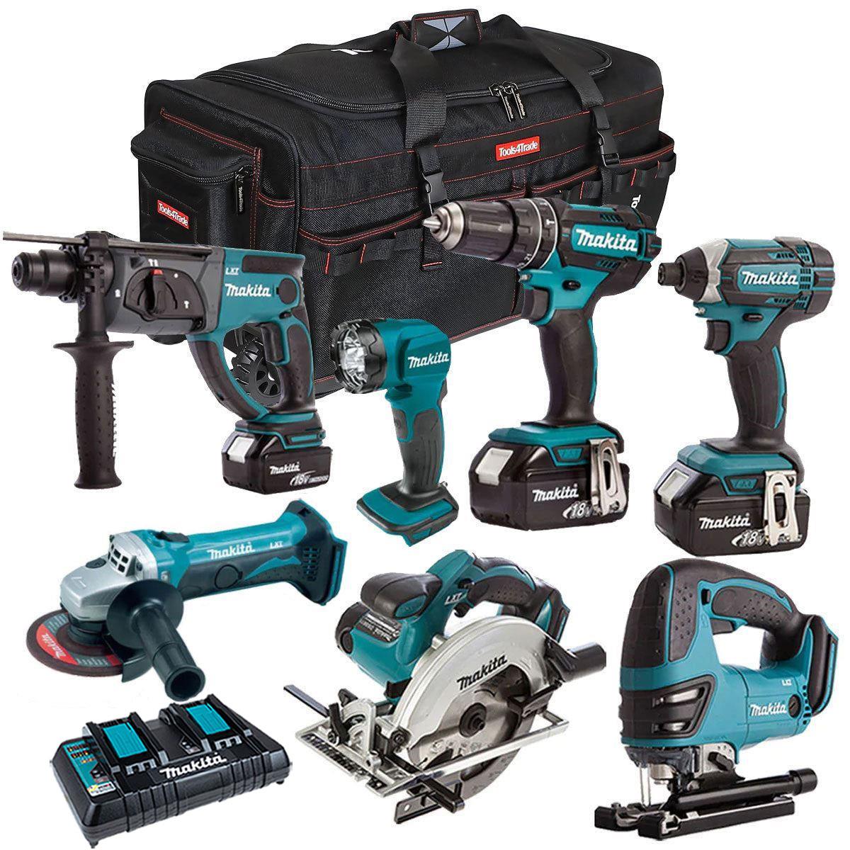 Makita 18V 7 Piece Cordless Kit with 3 x 5.0Ah Batteries T4TKIT-44