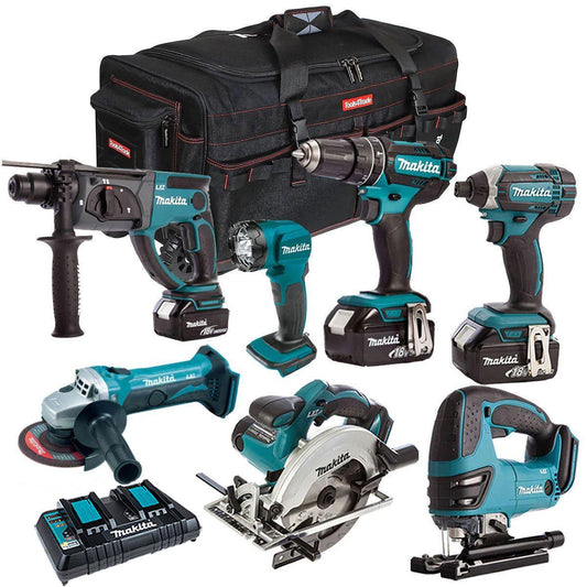 Makita 18V 7 Piece Cordless Kit with 3 x 5.0Ah Batteries T4TKIT-44