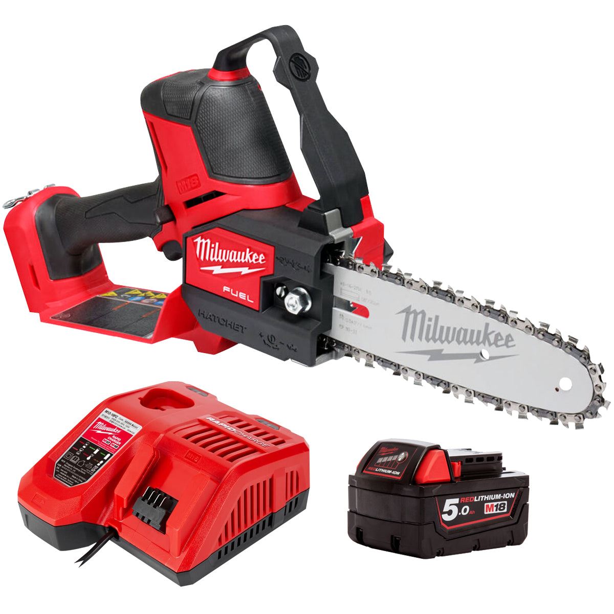 Milwaukee M18FHS20-0 18V Fuel Brushless Pruning Saw with 1 x 5.0Ah Battery & Charger
