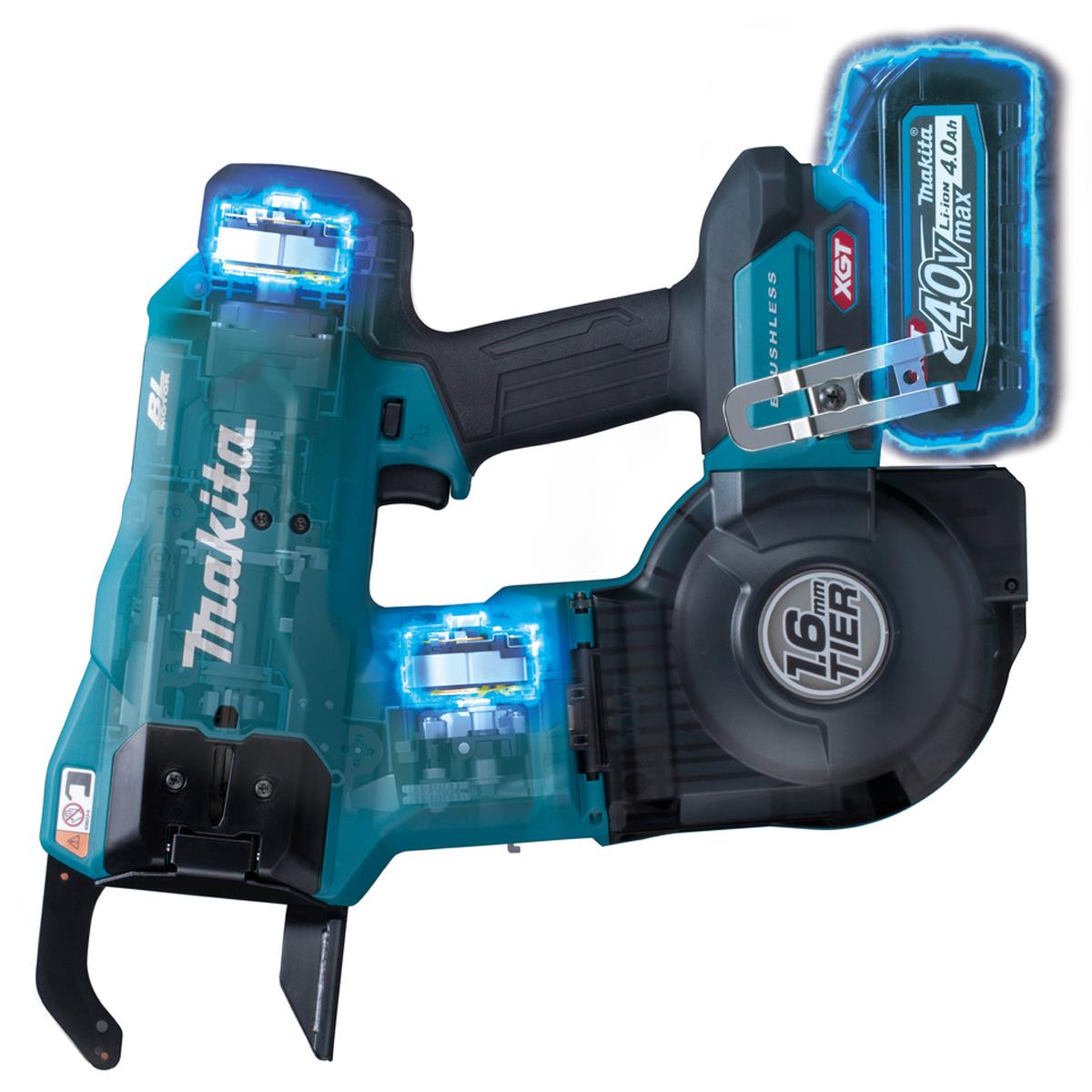 Makita TR001GZ 40V Max XGT Brushless Rebar Tying Tool With Annealed Tie Wire + Extension Handle Set With 1 x 2.5Ah Battery Charger & Case