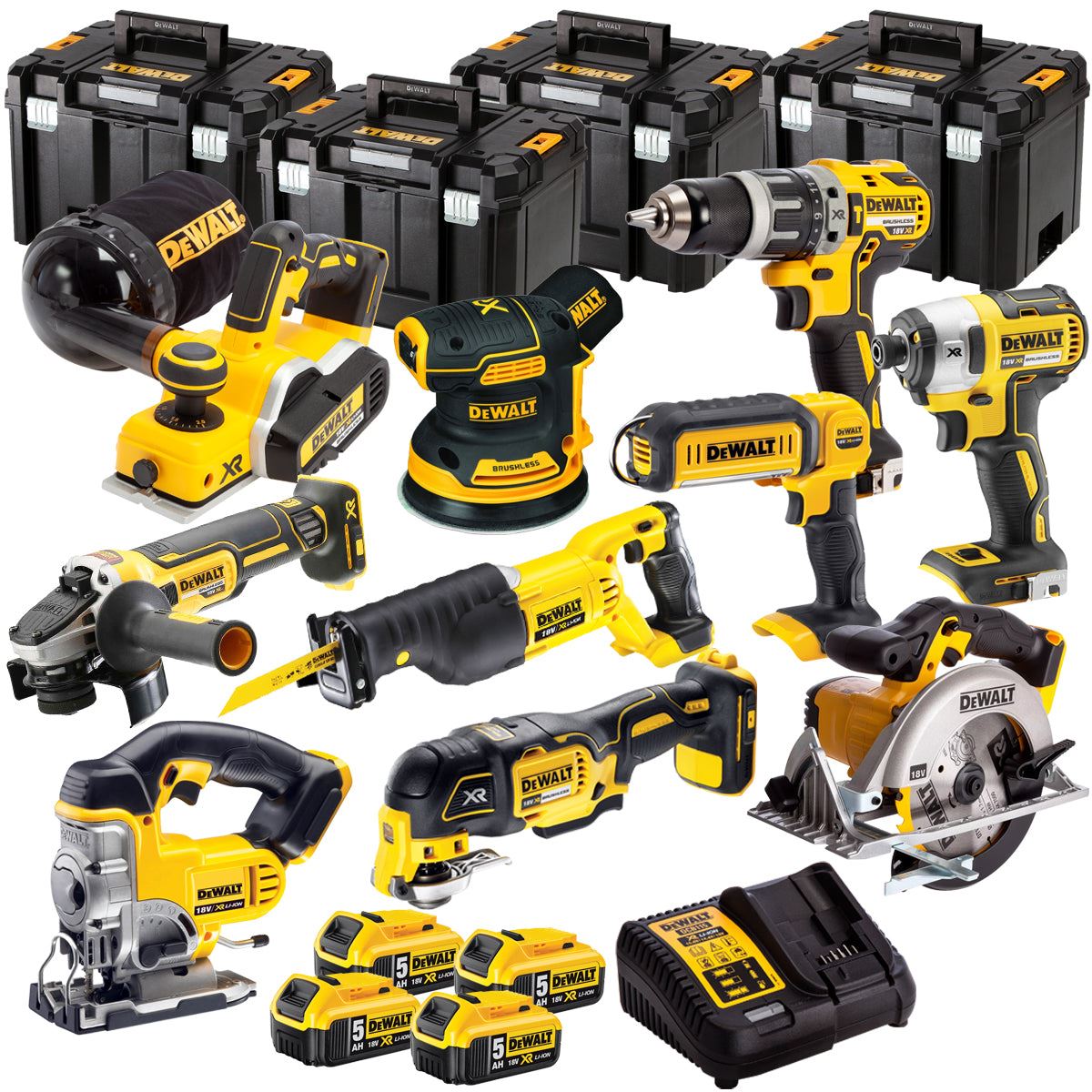 Dewalt DCK665P3T13 18V 10 Piece Power Tool Kit with 4 x 5.0Ah Batteries
