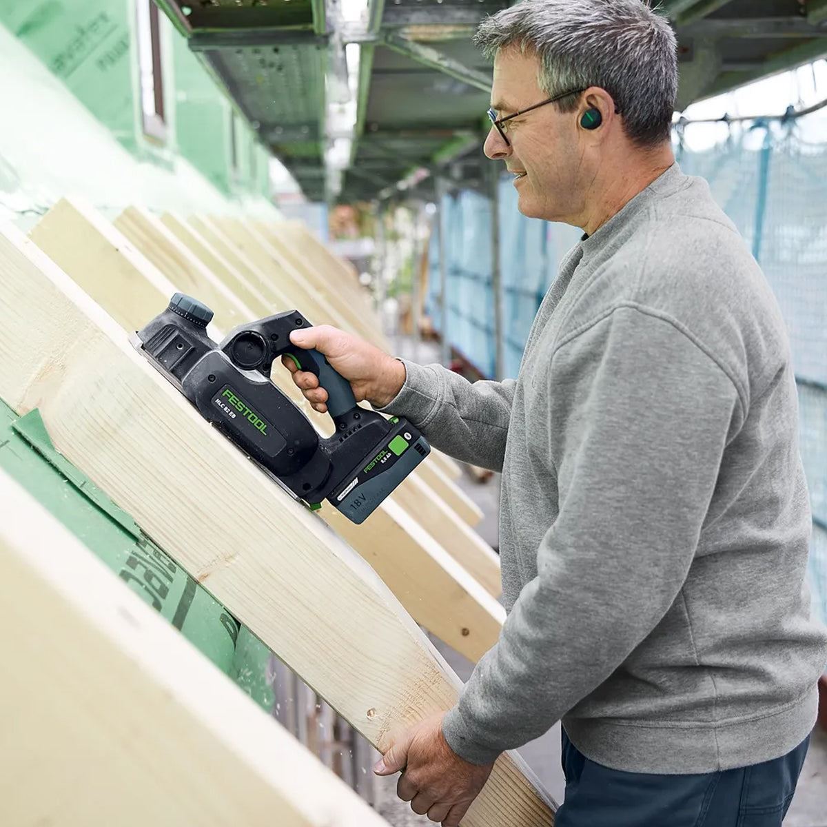 Festool HLC 82 EB-Basic-Set 18V Brushless Planer 578600 with 1 x 5.0Ah Battery & Accessories Set