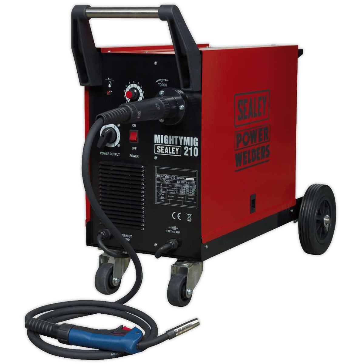 Sealey MIGHTYMIG210 210A Professional Gas/No-Gas MIG Welder with Euro Torch 230V