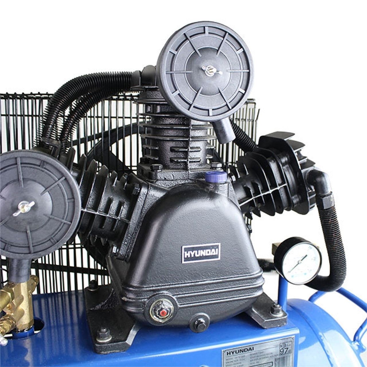 Hyundai HY70100P 90L Heavy Duty Petrol Air Compressor 10.7CFM 145psi Belt Drive