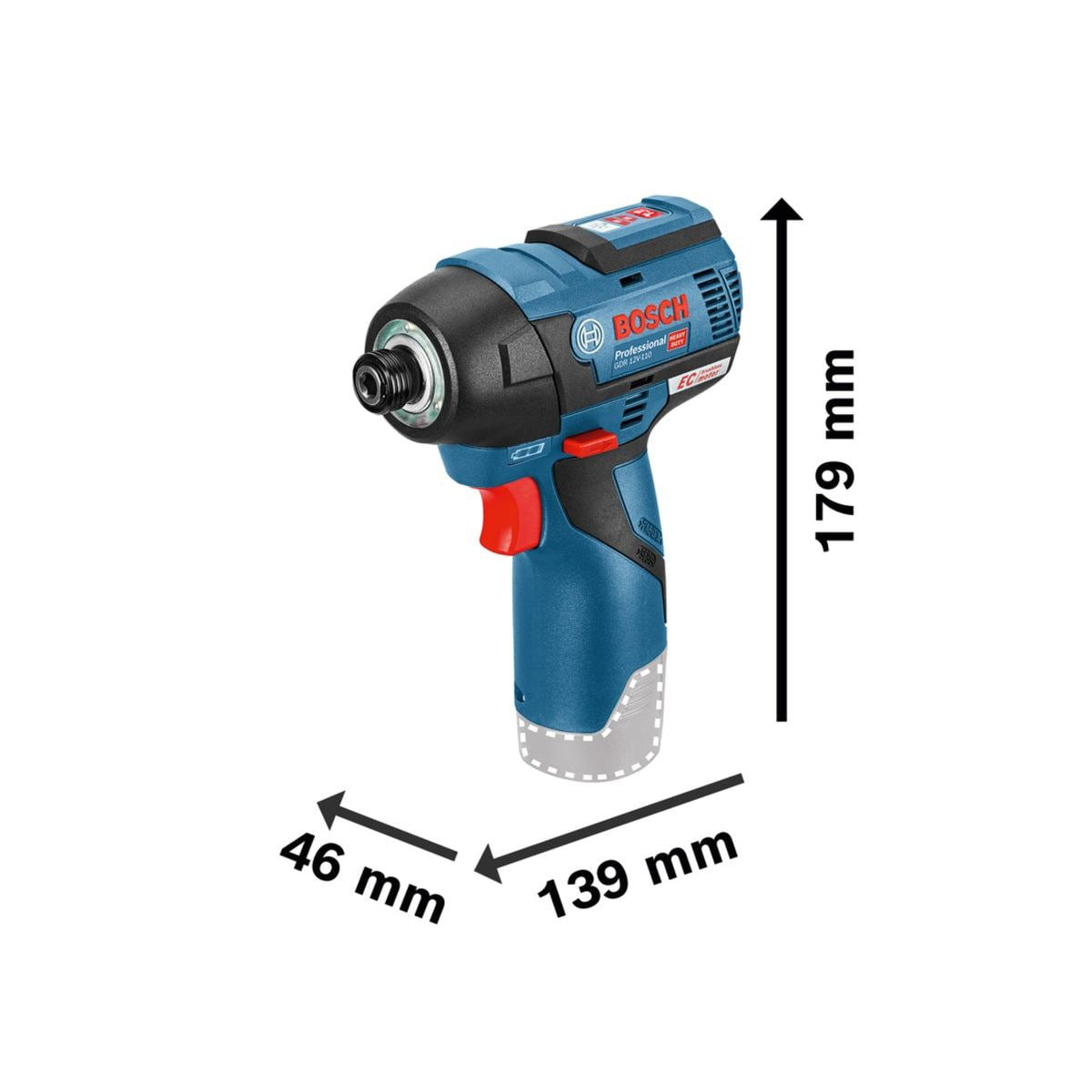 Bosch GDR 12V-110 Professional 1/4in Impact Driver with 2-Stage Power Control Body Only 06019E0002