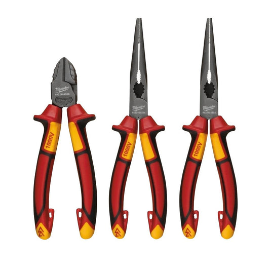 Milwaukee VDE Pliers 3pc Set Diagonal Cutter & 2 x Long Round Nose Plier 4932464575 Item Condition Box Opened Never Used
