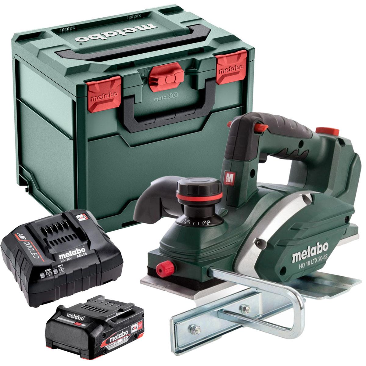 Metabo HO 18 LTX 20-82 18V Cordless Planer with 1 x 2.0Ah Battery Charger & Metabox