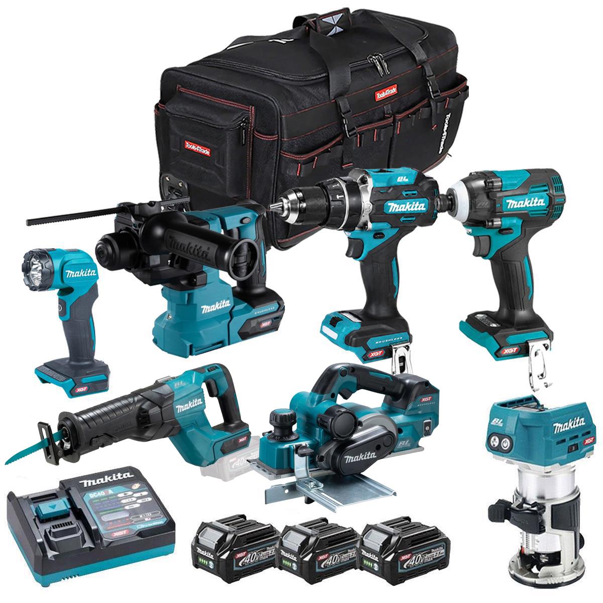 Makita 40V XGT 7 Piece Brushless Power Tool Kit with 3 x 2.5Ah Battery T4TKIT-16059