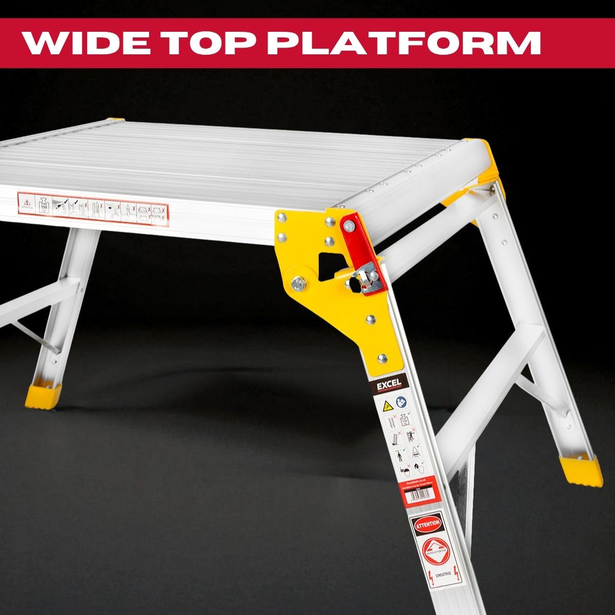 Excel Heavy Duty Aluminium Platform Work Bench Folding Hop Up 600mm x 600mm