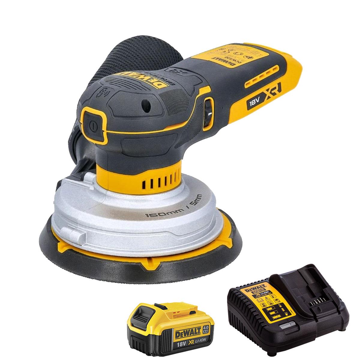 Dewalt DCW230N-XJ 18V XR Brushless 150mm Random Orbital Sander with 1 x 4.0Ah Battery & Charger