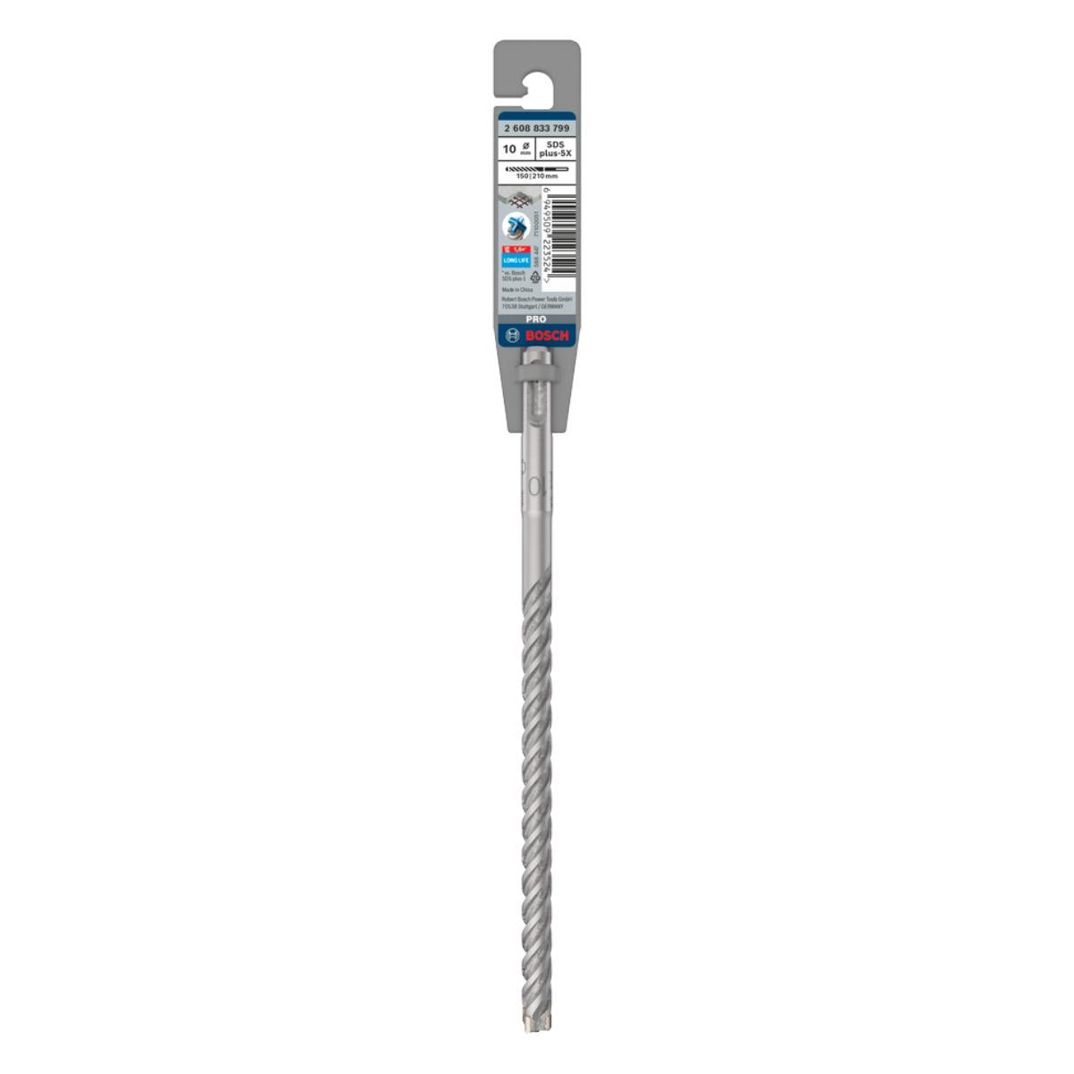 Bosch PRO SDS Plus-5X 10mm x 150mm x 210mm Hammer Drill Bit 2608833799