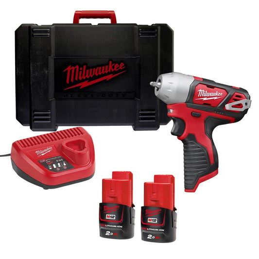 Milwaukee M12BIW14-202C 12V 1/4" Impact Wrench with 2 x 2.0Ah Battery, Charger & Case 4933443897