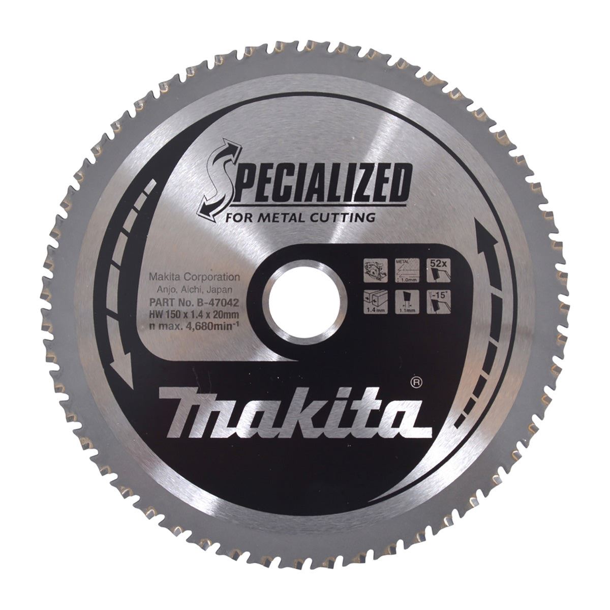 Makita B-47042 Metal Specialized Circular Saw Blade 150mm x 20mm x 52T
