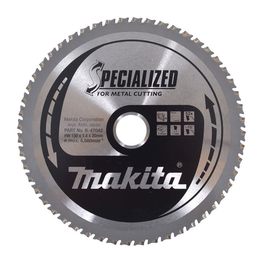 Makita B-47042 Metal Specialized Circular Saw Blade 150mm x 20mm x 52T
