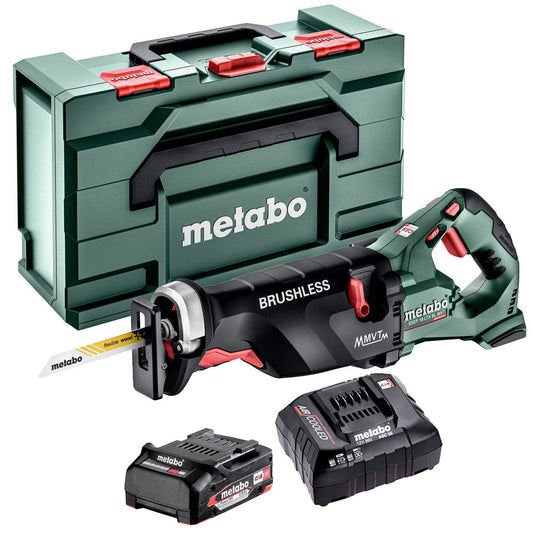 Metabo SSEP 18 LTX BL MVT 18V Brushless Sabre Saw with 1 x 2.0Ah Battery Charger & Metabox