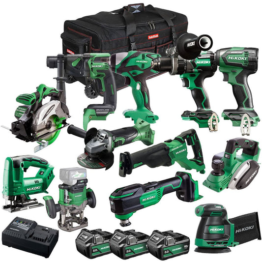 Hikoki 18V 12 Piece Power Tool Combo Kit with 3 x 5.0Ah Battery & Charger T4TKIT-27287