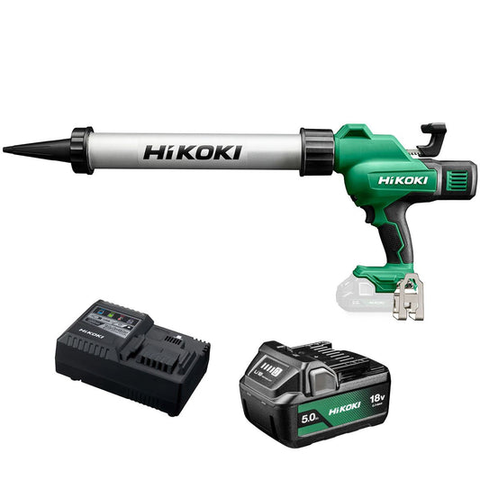 Hikoki AC18DAW5Z 18V 600ml Caulking Gun with 1 x 5.0Ah Battery & Charger