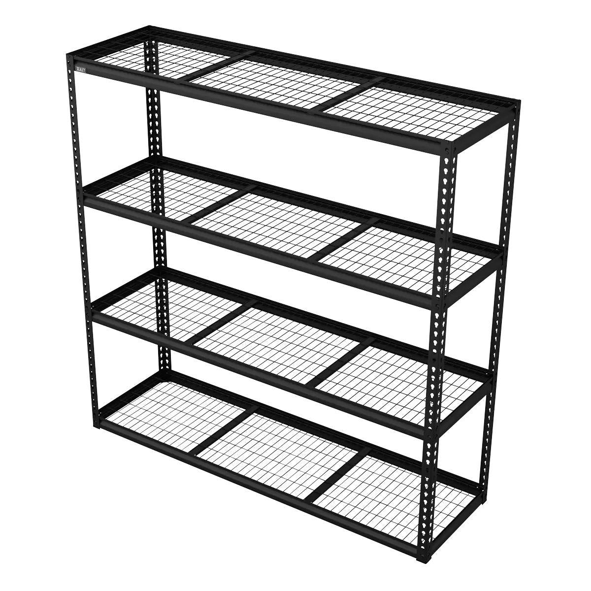 Sealey APMR1 Heavy-Duty Modular Racking Unit with 4 Mesh Shelves 300kg Capacity Per Level