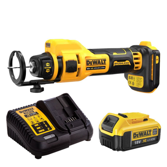 DeWalt DCE555N-XJ 18V XR Brushless Drywall Cut Out Tool with 1 x 4.0Ah Battery & Charger
