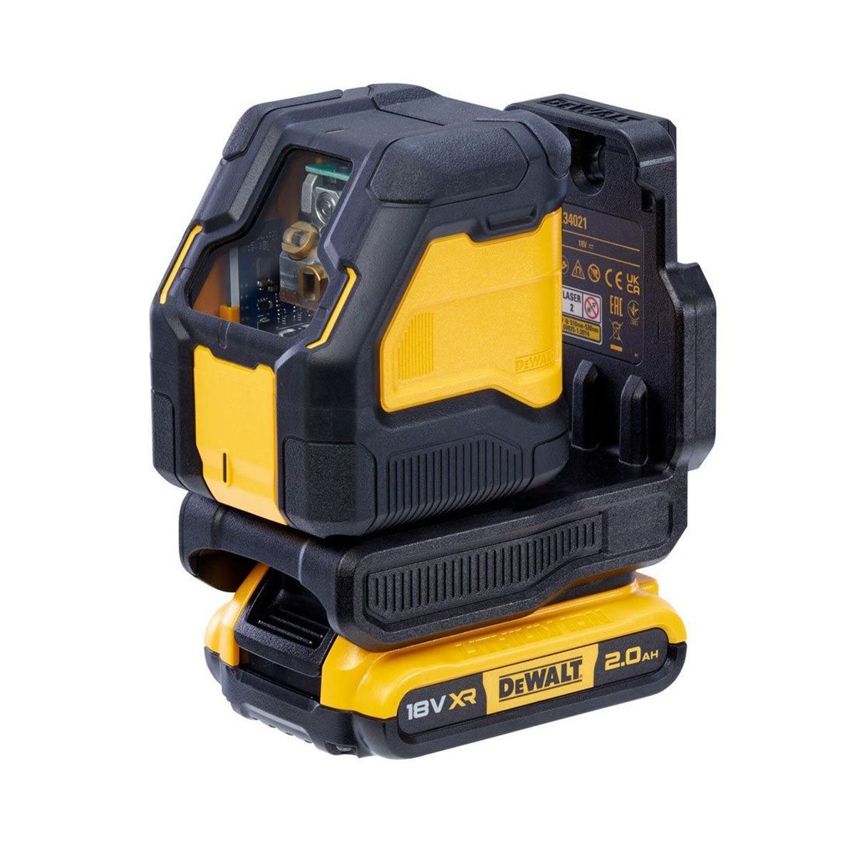 Dewalt DCLE34021D1 18V Green Cross Line Laser 1 x 2.0Ah Battery Charger with DE0733 Tripod