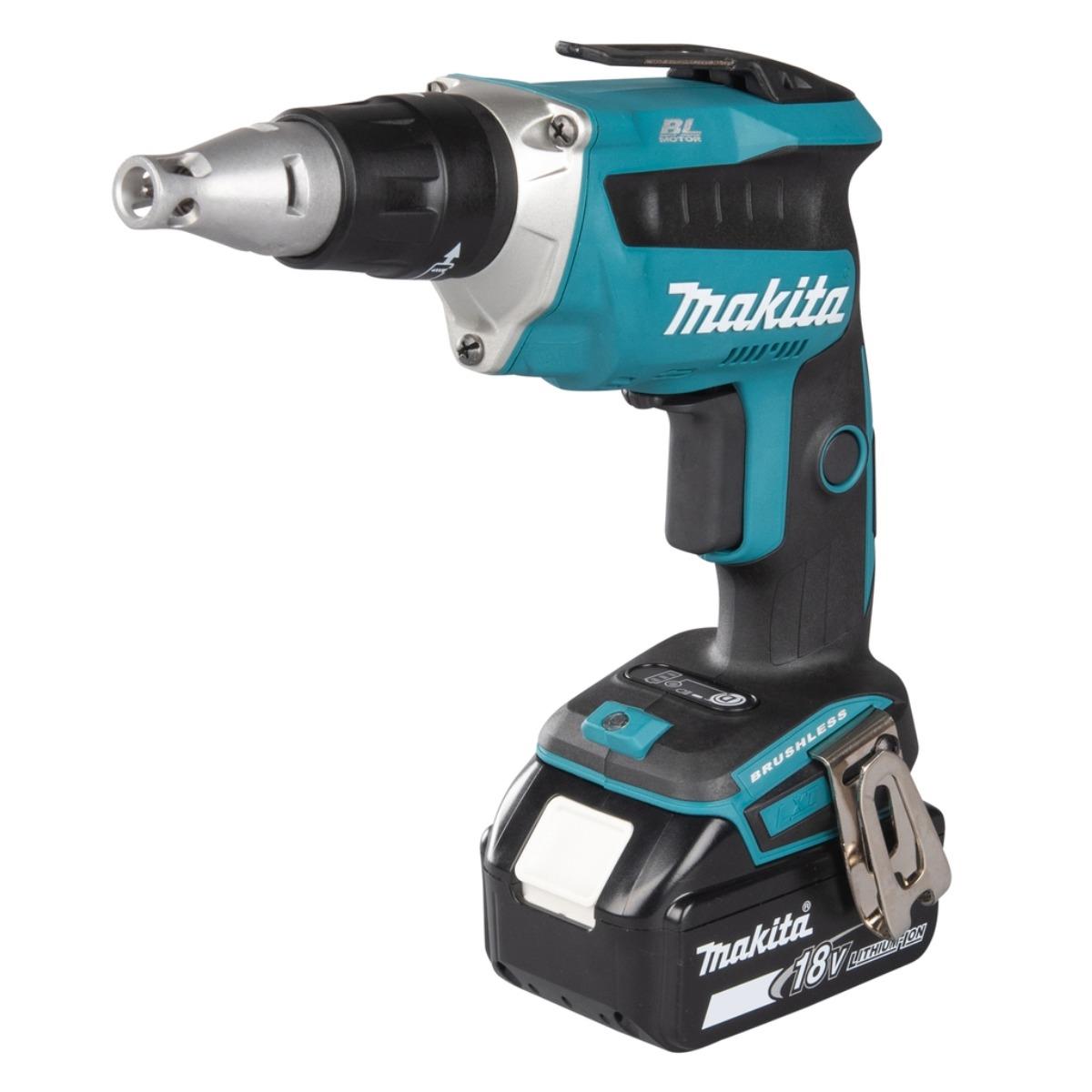Makita DFS452TJX2 18V Brushless Collated Autofeed Drywall Screwdriver with 2 x 5.0Ah Batteries & Charger in Case