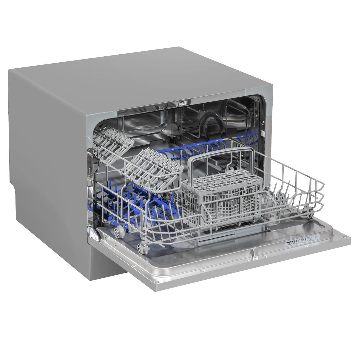 Sealey DH84 Baridi Tabletop Dishwasher 6 Place Settings 6.5L Capacity Silver 230V/1280W