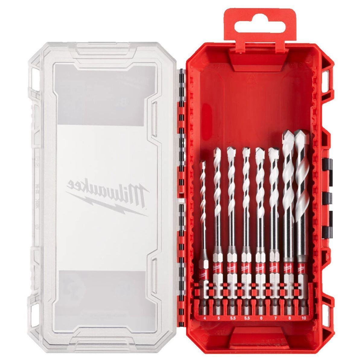 Milwaukee M12FPD2-602X 12V FUEL Brushless Combi Drill with 2 x 6.0Ah Batteries, Charger, Case & 8 Piece Drill Bit Set