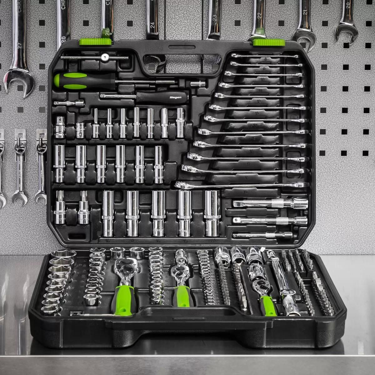 Sealey S01212 1/4in 3/8in 1/2inSq Drive WallDrive Metric Socket Set 219pc