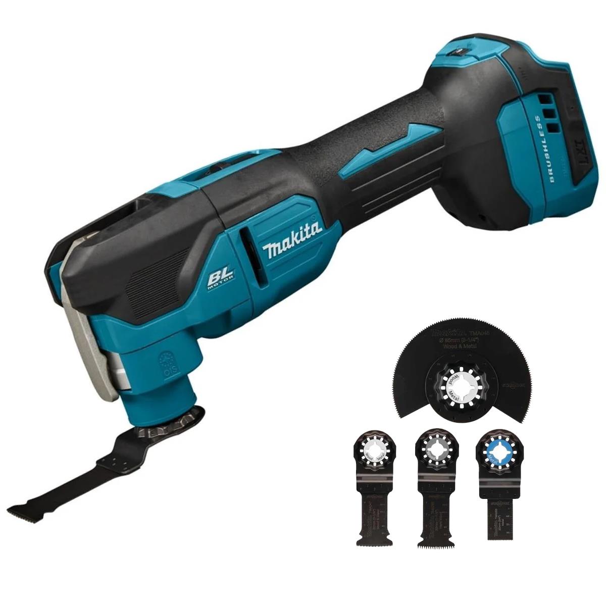Makita DTM53Z 18V LXT Brushless Multi Tool With 4 Piece Plunge Cut Set