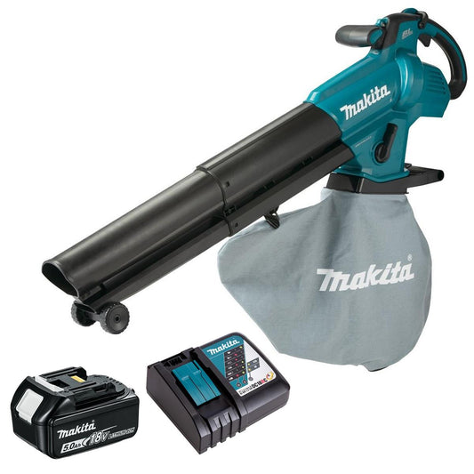 Makita DUB187Z 18V LXT Brushless Blower / Vacuum with 1 x 5.0Ah Battery & Charger