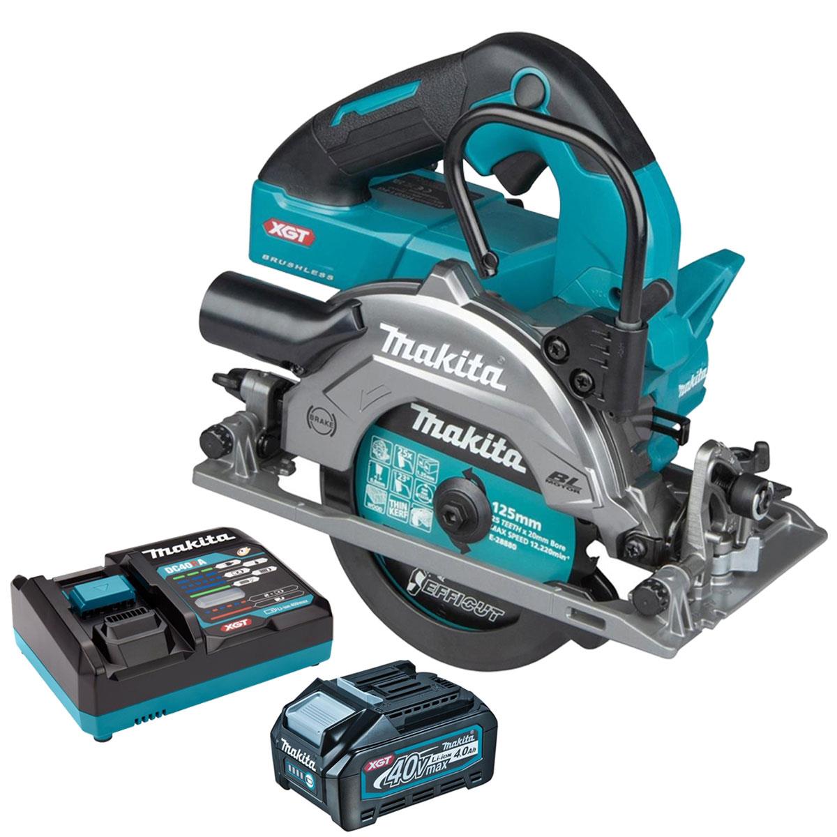 Makita HS014GZ 40V Max XGT Brushless 125mm Circular Saw with 1 x 4.0Ah Battery & Charger