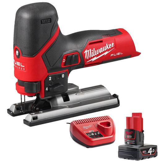 Milwaukee M12FJS-0 12V Fuel Brushless Jigsaw with 1 x 4.0Ah Battery & Charger