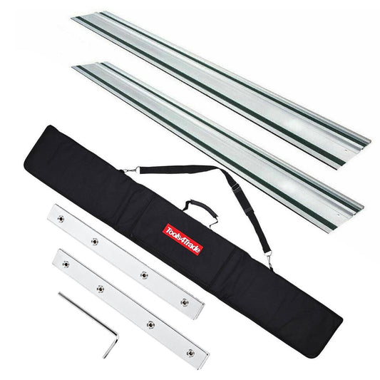 Excel Plunge Saw Accessories Kit 2 x 1500mm Guide Rails, Connectors and Rail Bag