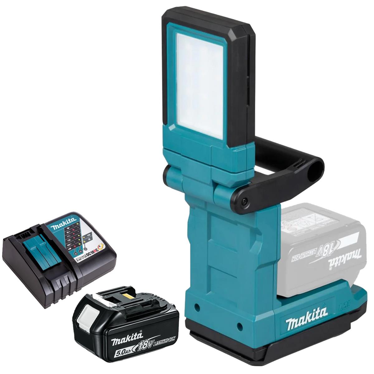 Makita DML819 18V LXT Magnetic Light with 1 x 5.0Ah Battery & Charger