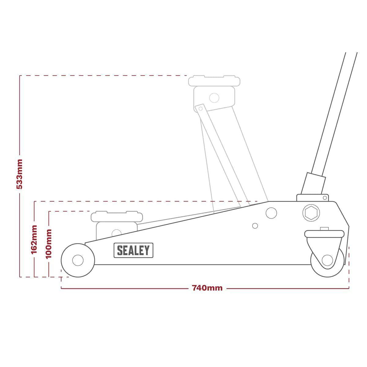 Sealey 3040ARCOMBO Axle Stands Pair 3 Tonne per Stand Combo
