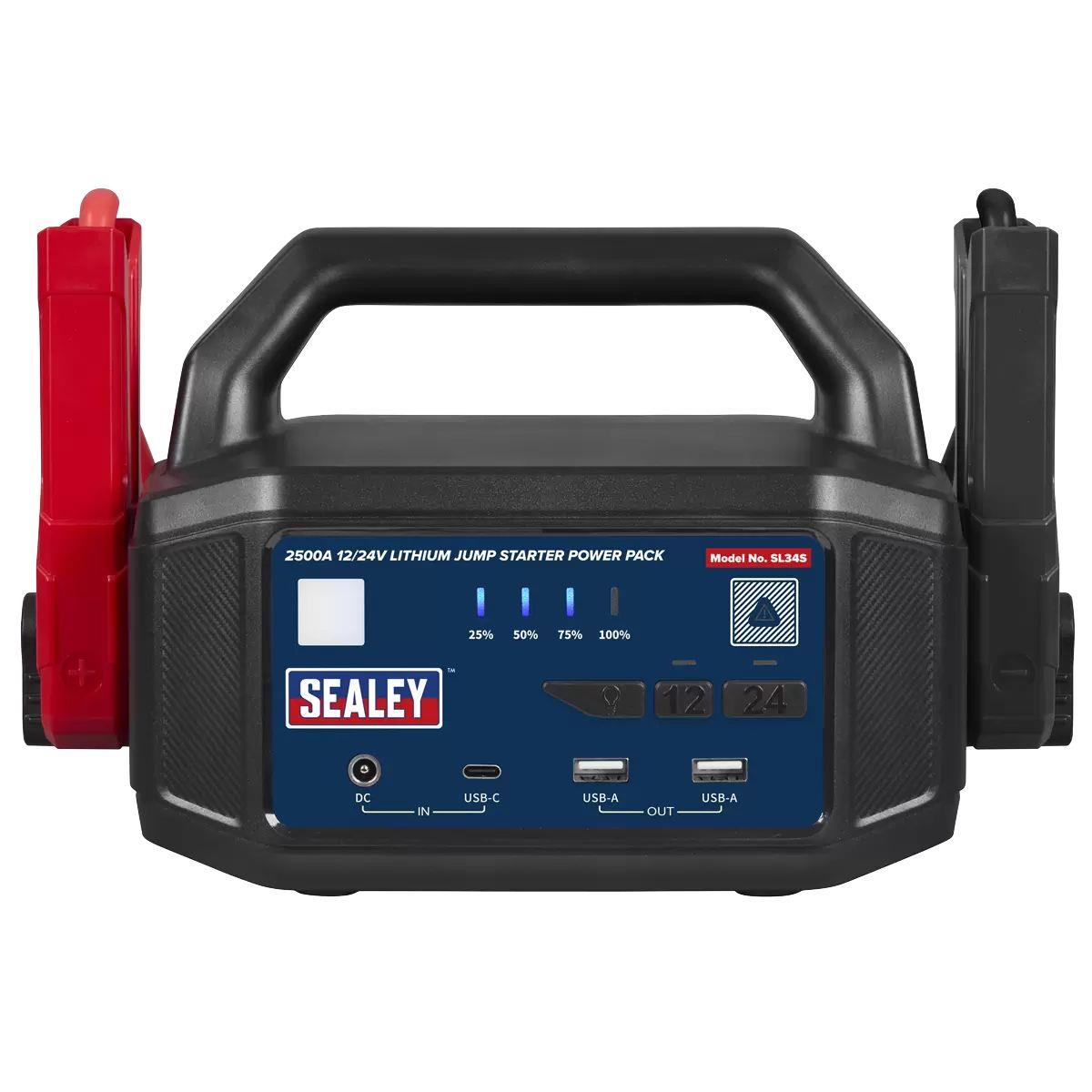 Sealey SL34S 12/24V Lithium-ion Jump Starter Power Pack 2500A