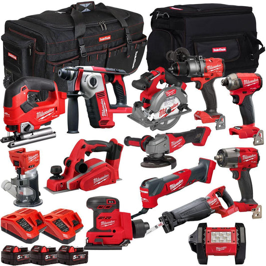 Milwaukee 18V 13 Piece Combo Kit with 3 x 5.0Ah Battery & Charger T4TKIT-32219