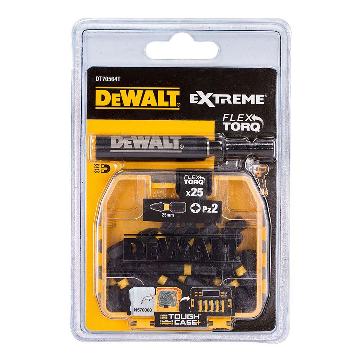 Dewalt 25mm PZ2 Impact Screwdriver Bit Set 25 Pieces DT70564T-QZ