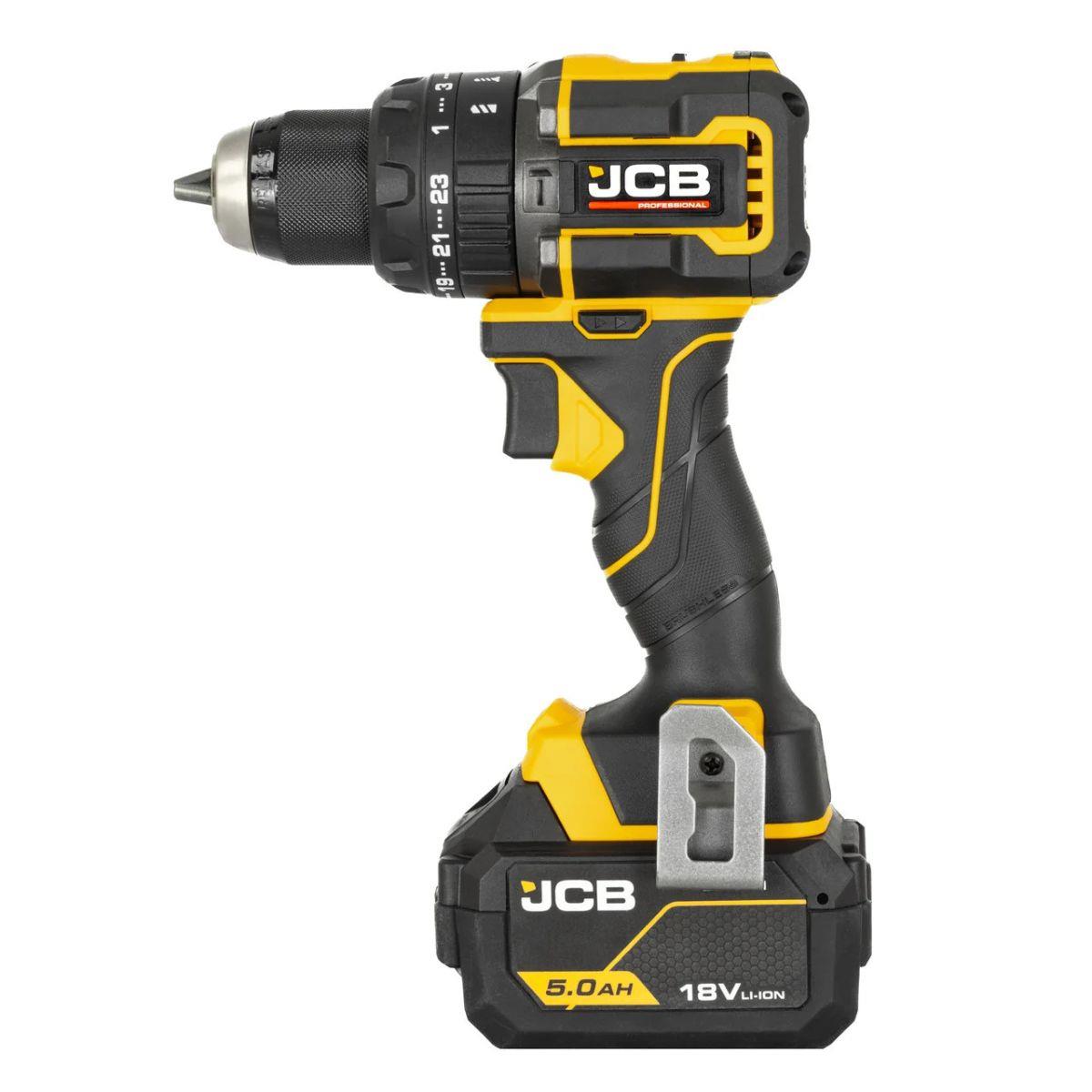JCB-18PCD-75-5 18V Brushless Compact 75Nm Combi Drill with 2 x Pro 5.0Ah Batteries & 4.5A Charger