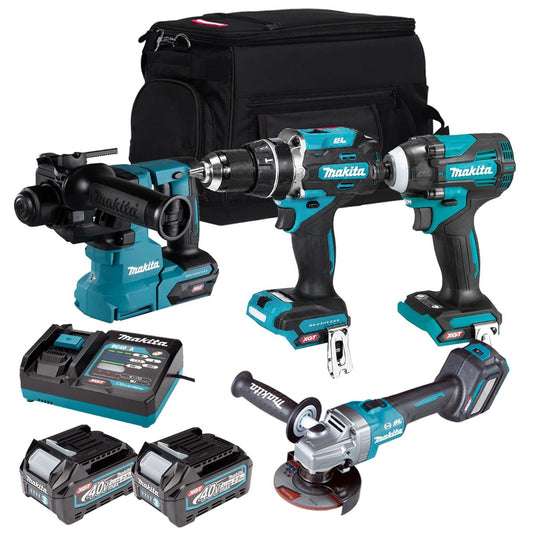 Makita 40V 4 Piece Combo Kit with 2 x 2.5Ah Batteries & Charger T4TKIT-6743