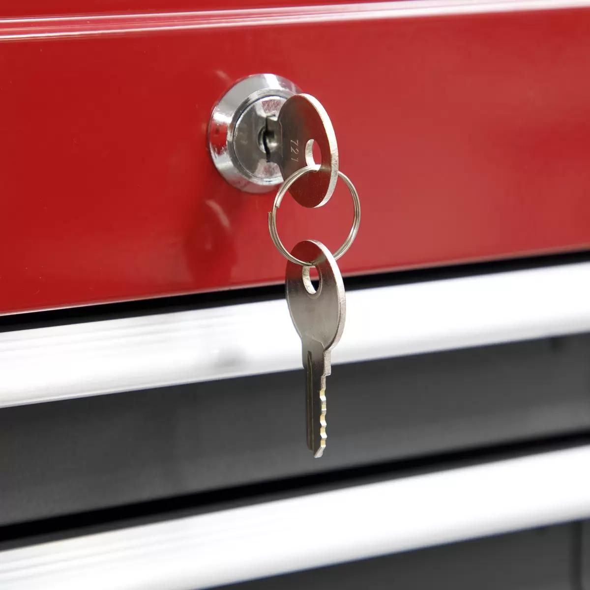 Sealey AP2201BB 6 Drawer Topchest with Ball-Bearing Slides Red/Grey