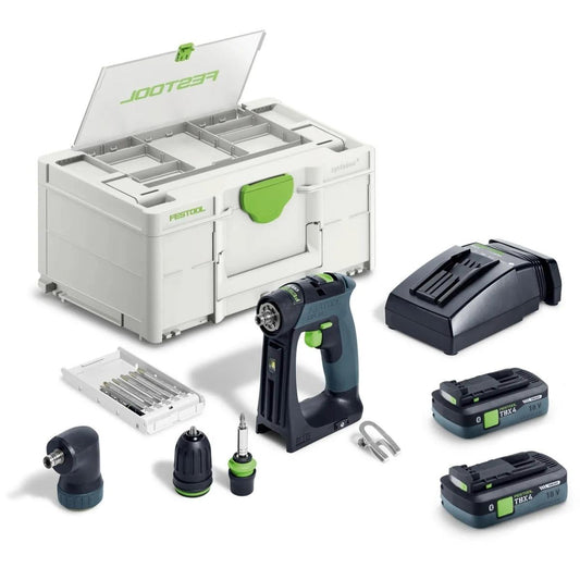 Festool CXS 18 TBX4,0 I-Set 18V Brushless Drill Driver with 2 x 4.0Ah Battery & Charger in Systainer - 579353